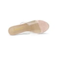 thumbnail image 4 of BLISSFUL STEP Women's Clear Strap Stiletto Heels Sandals Pink 7, 4 of 7