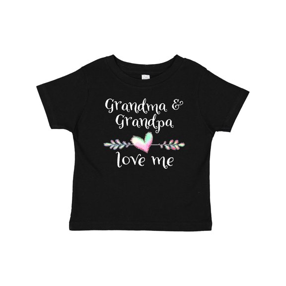 Inktastic Grandma and Grandpa Love Me Heart Grandchild Boys or Girls Baby T-Shirt