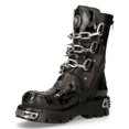 thumbnail image 5 of New Rock 727-S1 Black Spiked Gothic Mid Calf Boots 42, 5 of 8