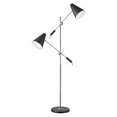 thumbnail image 2 of Dainolite 2 Light Floor Lamp, Matte Black Metal Shade Polished Chrome, 2 of 2