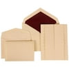 JAM Paper Wedding Invitation Combo Sets, 1 Small & 1 Large, Ivory Card with Burgundy Lined Envelope and Ivory Garden Tuxedo, 150/pack