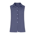 thumbnail image 4 of Blouses For Women Cotton Linen Shirts For Sleeveless Collared Tops Oversized Up Blouses Work Shirts Casual Summer Tshirt Womens Tops, 4 of 4