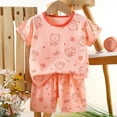 thumbnail image 2 of FAOWME Child Outfit Sets Toddler Boys Girls Summer Cartoon Printed Short Sleeved Tops And Shorts 2PC Children Suit Clothes Sets Fashionable O-Neck Dailywear, 2 of 4