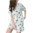 thumbnail image 4 of Aofany Summer Women Homewear Pajamas Set Short Sleeves Sleepwear Printed Casual Loose Nightwear Suit, 4 of 4