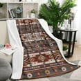 thumbnail image 2 of Boho Sherpa Flannel Throw Blanket 50x60 inches - Comfortably Soft Blanket for Child Man Vintage Plush Bed Blanket Perfect for Bed Couch Sofa Office Camping - Colorful Stripes, 2 of 5