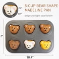 thumbnail image 3 of Paquete de 2 mini-moldes en forma de oso, antiadherentes, molde para tartas, mini magdalenas para decoración comestible, decoración de tartas de oso, 3 of 4