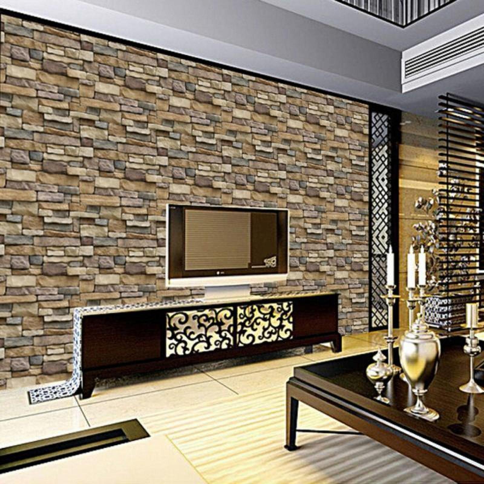 Keimprove 3D Brick Wall Stickers Self-Adhesive PVC Wallpaper Peel and Stick 3D Art Wall Panels for Living Room Bedroom Background Wall Decoration,Wall Panels Peel and Stick Wallpaper - image 2 of 7