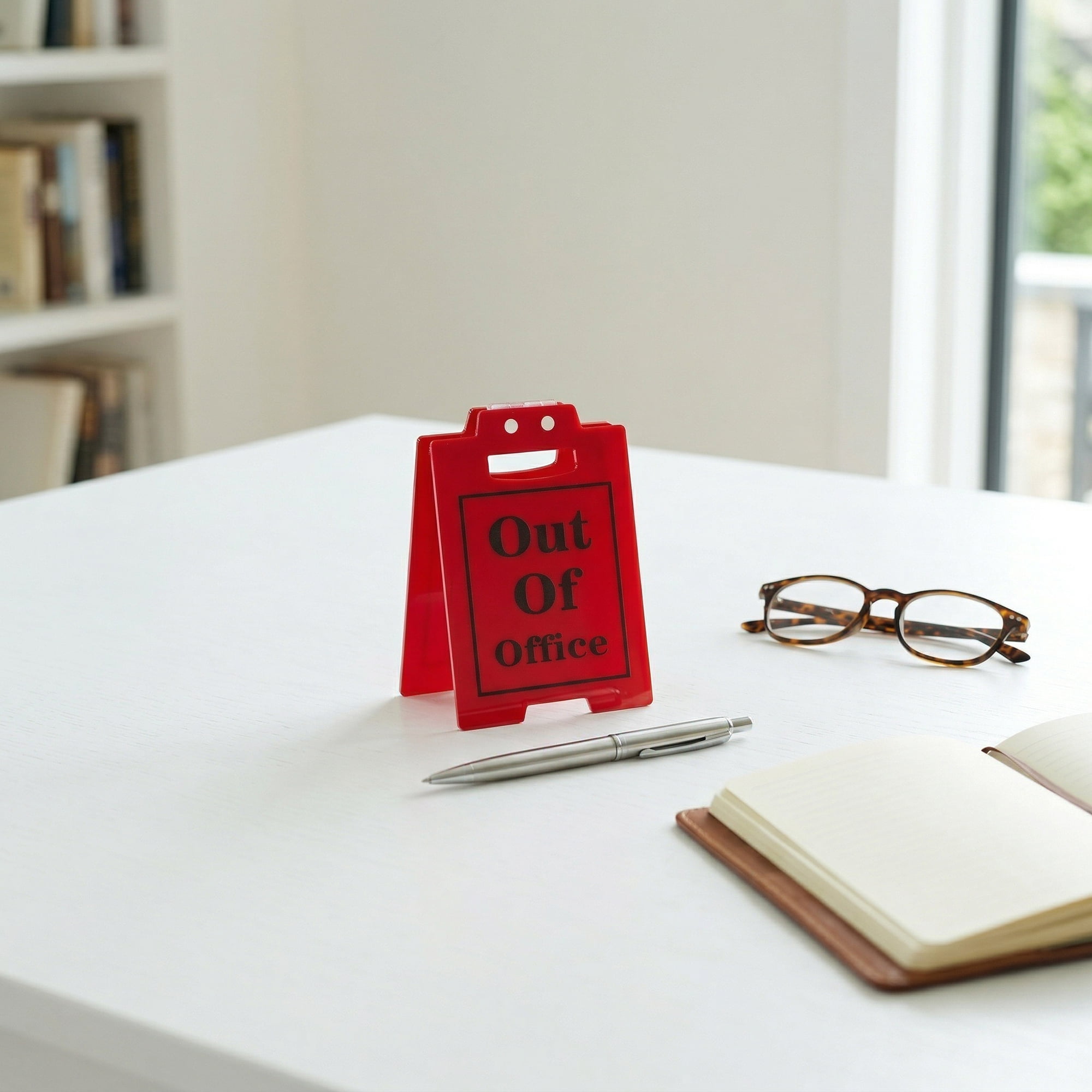 Unique Bargains Extra Stable Acrylic Desk Sign Gift Keepsake Block Red Style E 5.0in