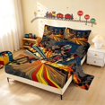 thumbnail image 2 of Erosebridal Bicycle King Sheets, Cycling Bedding, Fire Cyclist 4 Pieces (1 Flat Sheet, 1 Fitted Sheet and 2 Pillowcases), 2 of 6