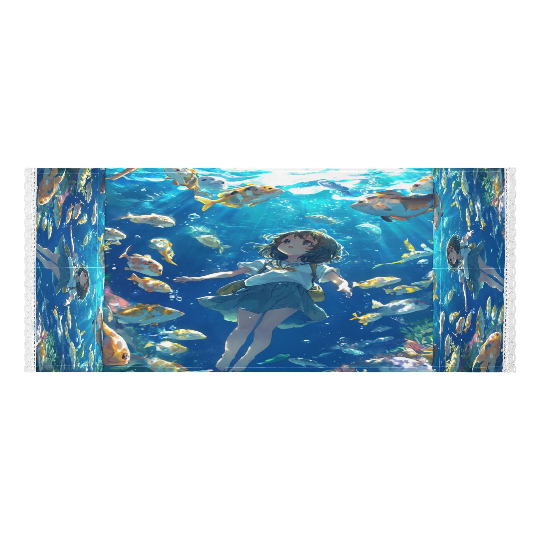 An Undersea World GirlWasher and Dryer Covers Dust-Proof and Oil Resistant Fridge Cover with 4 Storage Pockets Washing Machine Top Cover for Laundry Kitchen Home 51.2 x 22 In
