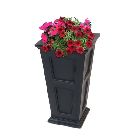 Mayne 16  x 16  x 28  Square Black Polyethylene Plant Planter