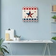 thumbnail image 6 of Canvas Print Wall Art Oil Paintings American Flag Day Freedom Star Picture Prints Artwork for Living Room Kitchen Bathroom Bedroom,Stretched and Framed Ready to Hang,Red and Blue Lattice on Linen, 6 of 9