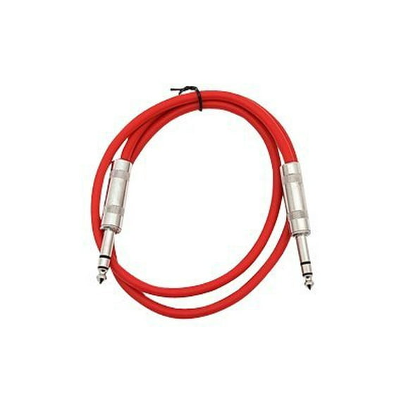 Seismic Audio SATRX-2 - Audio cable - stereo jack male to stereo jack male - 61 cm - shielded - red