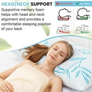 2 Pack Standard Size Rayon Derived from Adjustable Memory Foam Pillow with Washable Cover | Cooling & Bed Pillow