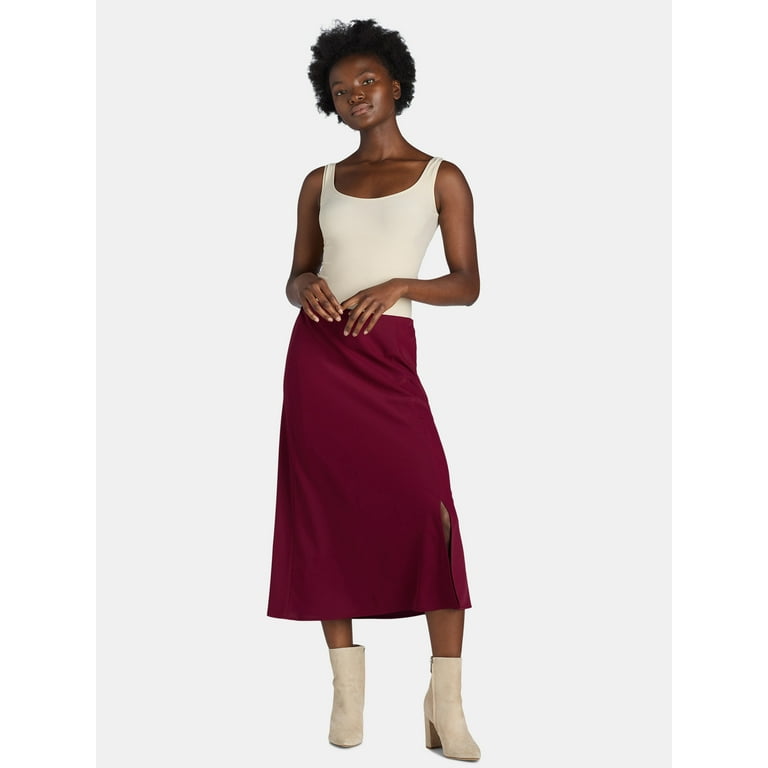 Burgundy skirt slip hotsell