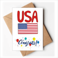 thumbnail image 1 of America National Flag Red Pattern Wedding Cards Congratulations Greeting Envelopes, 1 of 3