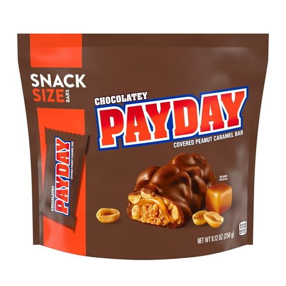 Payday Chocolatey Peanut Caramel Snack Size Candy, Bag 9.12 oz