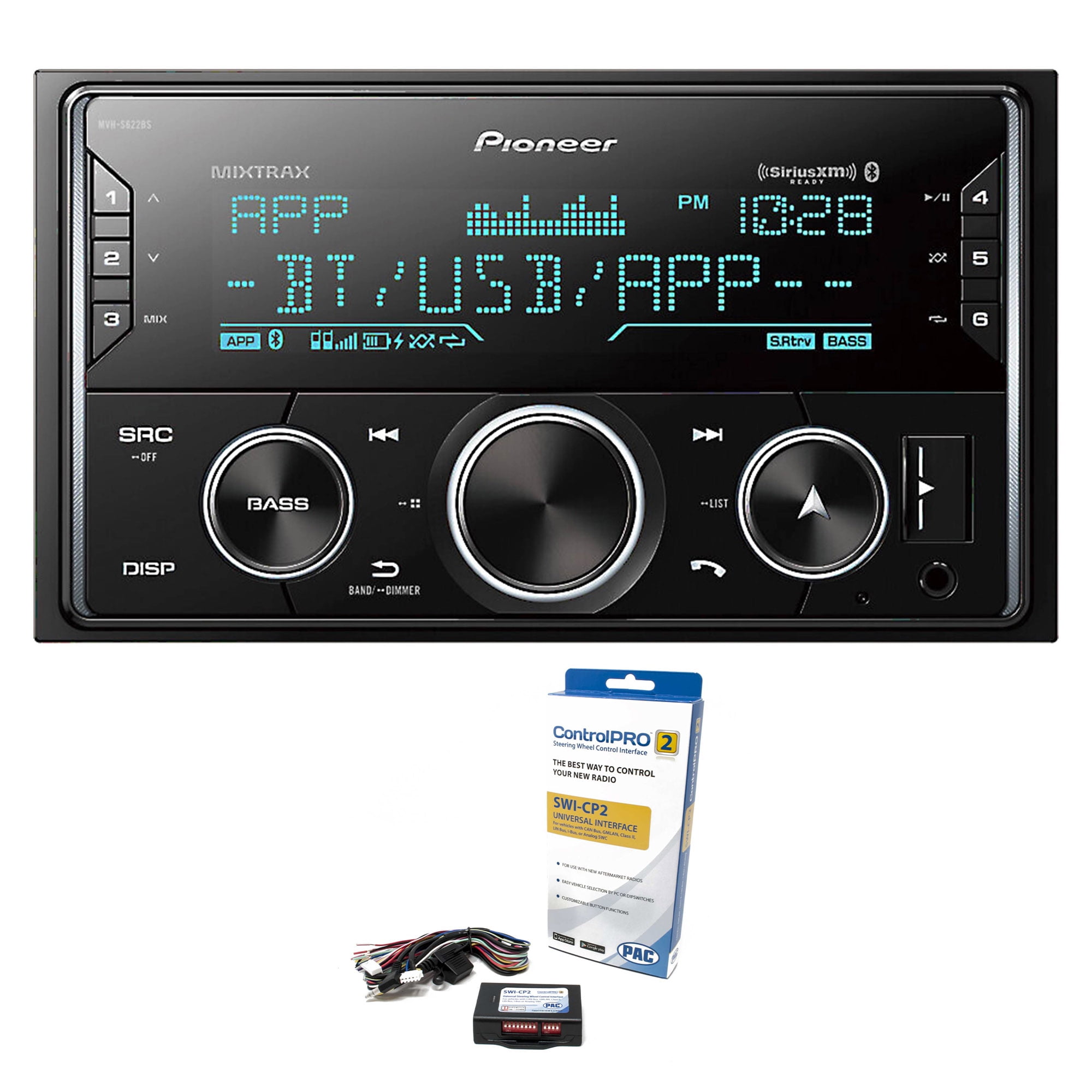 Pioneer MVHS622BS Double DIN Digital Media Receiver with Steering