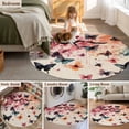 thumbnail image 5 of Round Rugs 3Ft, Flowers Butterfly Round Area Rug Washable Indoor Throw Carpet, Vintage Rustic Ombre Spring Floral Small Non Slip Circle Rug for Bedroom Living Room Home Decor Aesthetic, 5 of 8