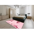 thumbnail image 4 of Ahgly Company Indoor Round Abstract Pink Abstract Area Rugs, 7' Round, 4 of 6