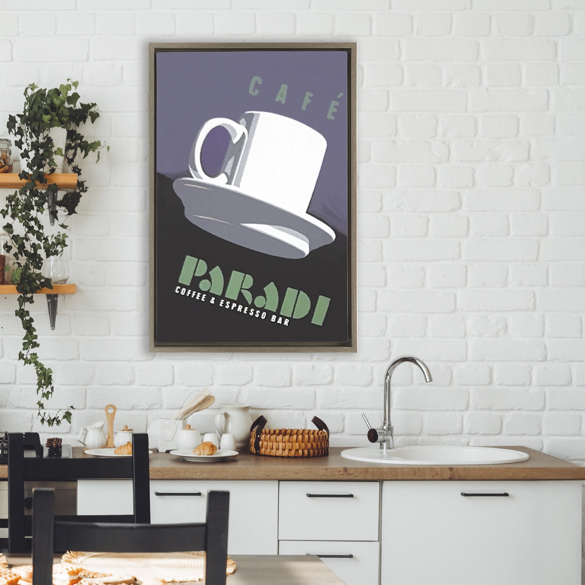 Stupell Industries Paradi Coffee & Espresso Brown Framed Floater Canvas Wall Art, design by Jadei Graphics