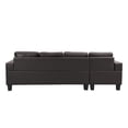 thumbnail image 6 of Sectional Sofa Set for Living Room with L Shape Chaise Lounge ,cup holder and Left or Right Hand Chaise Modern 4 Seat (Chocolate brown), 6 of 12