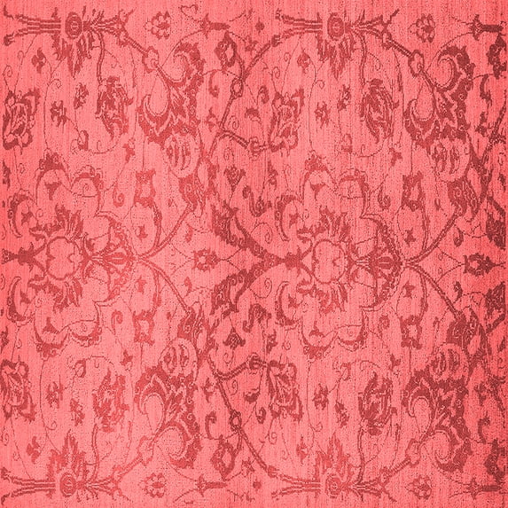 Ahgly Company Indoor Square Oriental Red Industrial Area Rugs, 7' Square