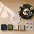 thumbnail image 5 of 3D Fabric Poke Wreath DIY Kit for Adults Christmas Holiday Decor, Relaxing Handmade Art Kit, Simple Poke Craft, Includes Hook, Cute White Fox Wreath Ornament, 5 of 6