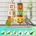 thumbnail image 6 of Bird Chew Toy with Bell, Hanging Rotating Wood Block for Parrot Foraging Enrichment, Small to Medium Bird Toys for Cockatiel, Conure, Caique to Grind Beak and Relieve Boredom, 6 of 7