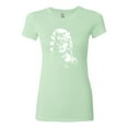 thumbnail image 2 of Manilyn Monroe Skull Face and Body Tattoo | Womens Pop Culture Slim Fit Junior Tee, Mint, Small, 2 of 4