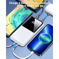 thumbnail image 6 of Portable Charger Power Bank, 20000mAh Fast Charging Portable Battery Pack with Built in USB-C(22.5W) and iOS(20W) Output Cables Compatible for iPhone Android Samsung Phone, White, 6 of 7