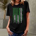 thumbnail image 4 of Bowake T-Shirt d'Été à Manches Courtes et Col Rond pour Femmes Fête de la Saint-Patrick, Basique et Décontracté, Imprimé Trèfle Shamrock, 4 of 4