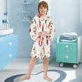 thumbnail image 5 of FORMRS Niños Bathrobe Unisex Hooded Robe Soft Plush Pajamas Sleepwear, Size 4-6T, Red Christmas Gift Pattern, 5 of 7
