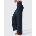 thumbnail image 2 of Pantalones de yoga CRZ YOGA Butterlift, cintura alta, pierna ancha, azul marino, 2 of 5