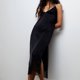 thumbnail image 4 of Camisón con cuello en V y tirantes finos con aberturas laterales y dobladillo con borlas, vestido cómodo para dormir para mujer, 4 of 8