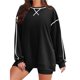 thumbnail image 1 of Sudaderas de Mujer de Larga, Cuello Redondo, Estilo Pullover, Ideales para Otoño e Invierno. con Cremallera Lateral, Perfectas para Salir. Negro L, 1 of 10