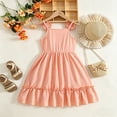 thumbnail image 4 of Gunia Girls Summer Dresses Sleeveless Floral 3D Tiered Ruffle Boho Style Dress Orange Dresses For Girls For Toddler Littie Kids Teen 3-10 Years, 4 of 7
