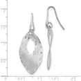 thumbnail image 4 of Sterling Silver Jbsp's Textured & D/C Dangle Shepherd Hook Earrings (46 X 17) Made In Italy qle1190, 4 of 5