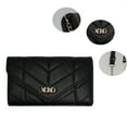 thumbnail image 6 of XOXO Women’s Small Black Vegan Leather Quilted Fold Wallet withCrossbody Strap, 6 of 6