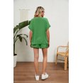 thumbnail image 2 of New Women's Solid Color V-Neck Loose T-Shirt Shorts Home Leisure Suit, 2 of 3