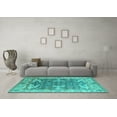 thumbnail image 3 of Ahgly Company Indoor Rectangle Oriental Turquoise Blue Industrial Area Rugs, 4' x 6', 3 of 4