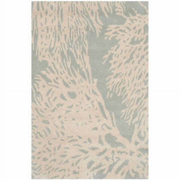 SAFAVIEH Bella Pascal Floral Wool Area Rug, Grey/Ivory, 7' x 7' Round