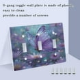 thumbnail image 6 of WOBOGO Purple Sparkling Butterfly 2-hole Switch Plates PC Flame Retardant Plastic Material Glossy Finish Smooth Touch 4.56x4.48x0.27in, 6 of 8