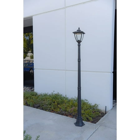 Truepower Cast Aluminum Solar Powered Cob Led Streetlight Style Truepower Cast Aluminum Solar Powered Cob Led Streetlight Style Outdoor Light Lamp Post Brushed Iron Rust Finish Com
