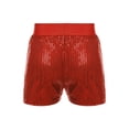 thumbnail image 2 of MSemis Kids Girls Shiny Sequins Shorts Elastic Waist Hip Hop Jazz Dance Bottoms Red 5-6, 2 of 7
