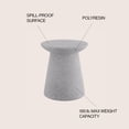 thumbnail image 3 of Hollie 18" Minimalist Modern Drum Accent Table Pedestal, Gray Terrazzo Finish, 3 of 7