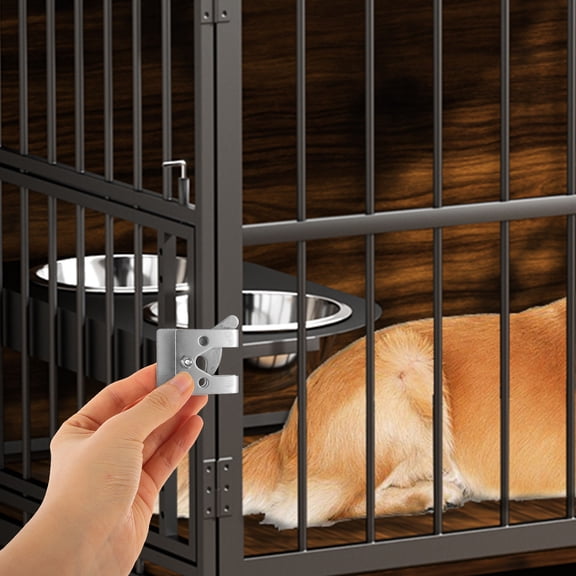 ELAYARD Wear Resistant Stainless Steel Gate Lock with Double Bolt for Pet Cage and Home Use