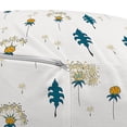thumbnail image 3 of Floral Pouf Cover with Zipper, Doodle Style Dandelion Flowers Forest Elements Pattern, Soft Decorative Fabric Unstuffed Case, 30" W X 17.3" L, Petrol Blue Orange, by Ambesonne, 3 of 5