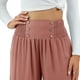 thumbnail image 4 of Pantalones de pierna ancha para mujer Pantalones palazzo de cintura alta elásticos Pantalones de salón fluidos Pantalones casuales de trabajo Zhivalor BST3000476-3, 4 of 6