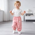thumbnail image 2 of 3-4T 3 Pack Toddler Boys Pants Toddler Boys Clothes Kids Boys Sweatpants Cute Casual Elastic Waist Joggers Athletic Pants Size 6M-4T,Pink, 2 of 8
